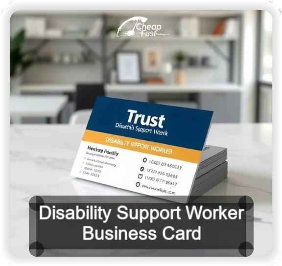 Disability Support Worker business card design sample