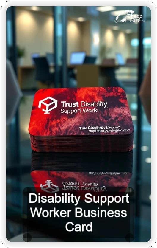 Disability Support Worker business card design sample