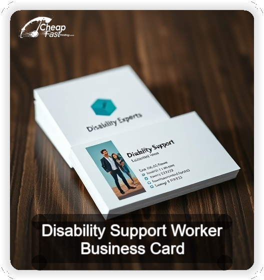 Disability Support Worker business card design sample
