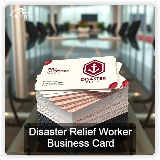 Disaster Relief Worker business card design sample