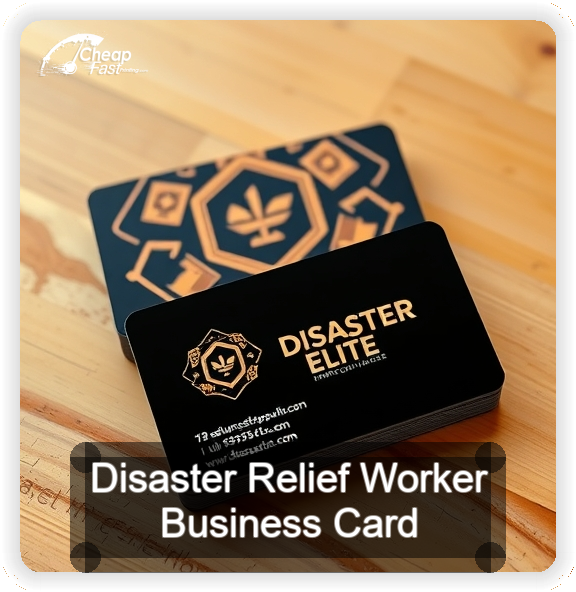 Disaster Relief Worker business card design sample