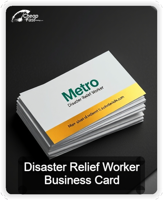 Disaster Relief Worker business card design sample