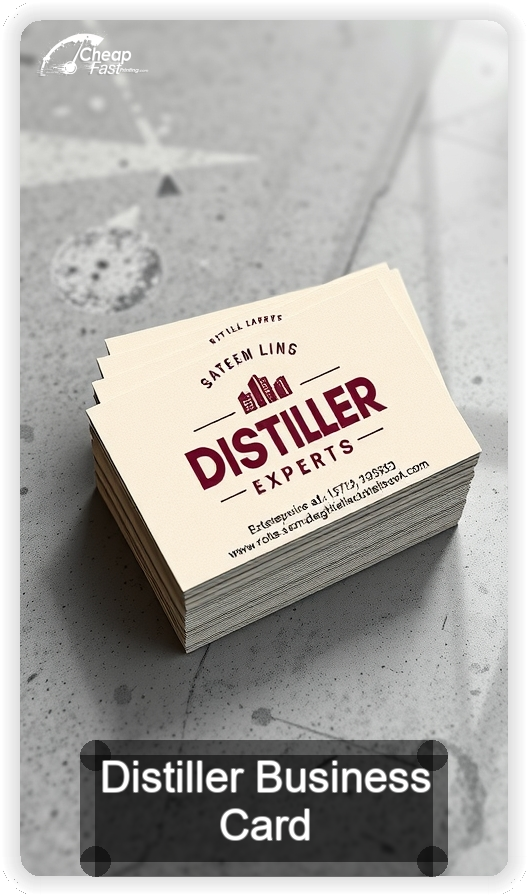 Distiller business card design sample