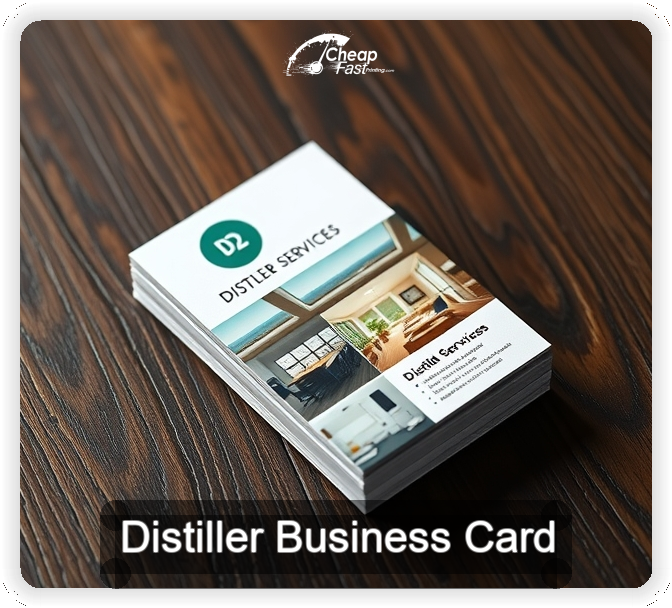 Distiller business card design sample