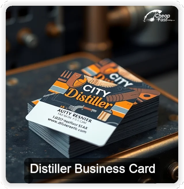 Distiller business card design sample