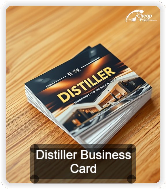 Distiller business card design sample