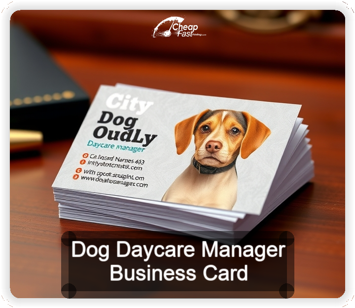 Dog Daycare Manager business card design sample