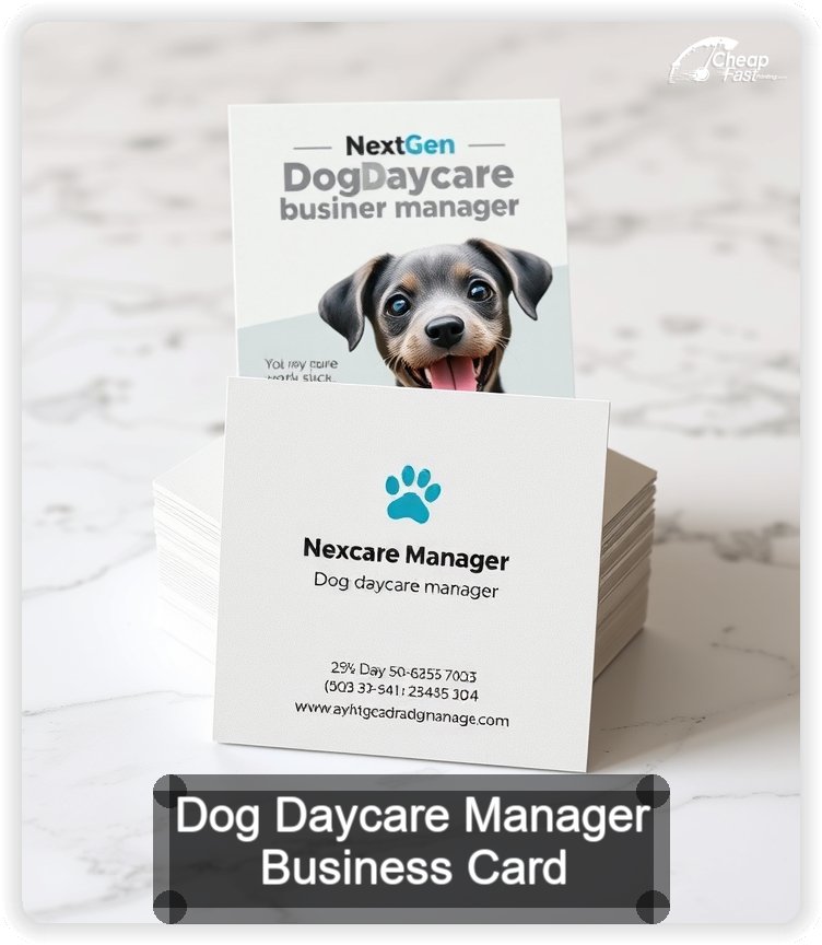 Dog Daycare Manager business card design sample