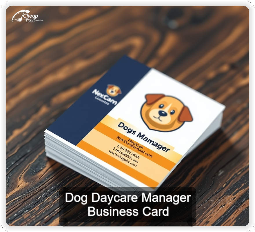Dog Daycare Manager business card design sample
