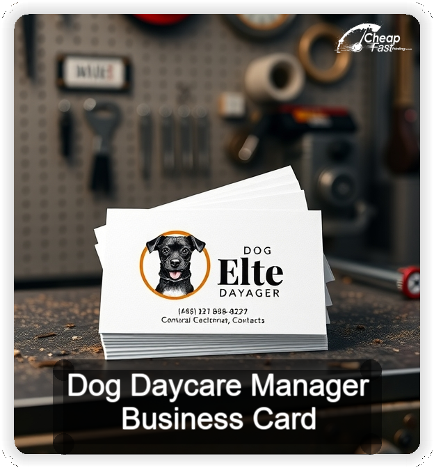 Dog Daycare Manager business card design sample