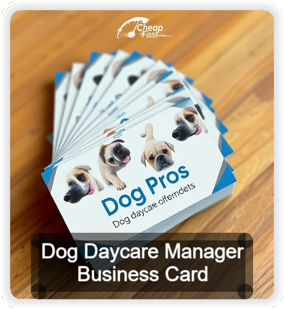 Dog Daycare Manager business card design sample