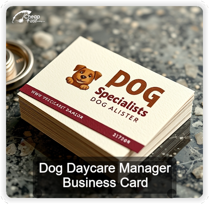 Dog Daycare Manager business card design sample