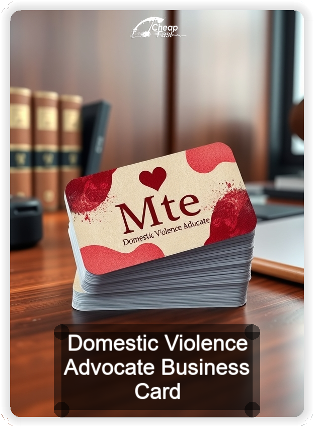 Domestic Violence Advocate business card design sample