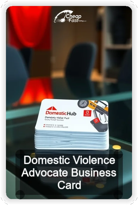 Domestic Violence Advocate business card design sample