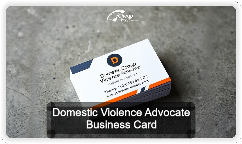 Domestic Violence Advocate business card design sample