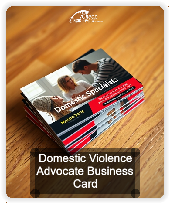 Domestic Violence Advocate business card design sample