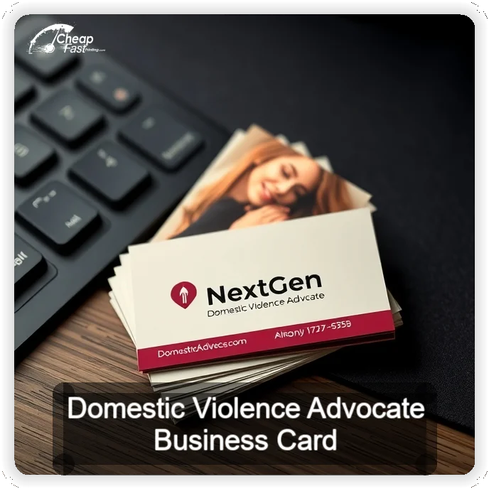 Domestic Violence Advocate business card design sample