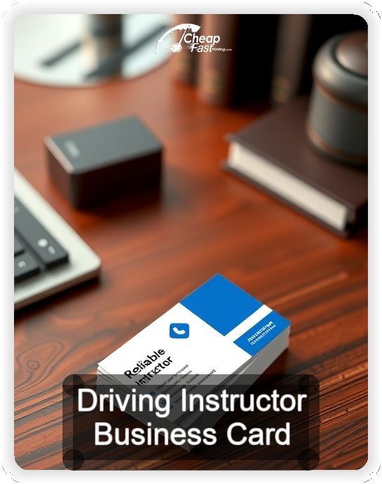 Driving Instructor business card design sample