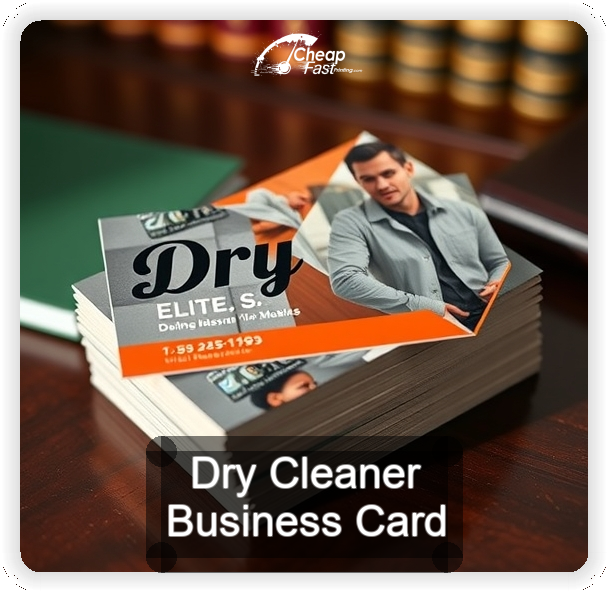 Dry Cleaner business card design sample