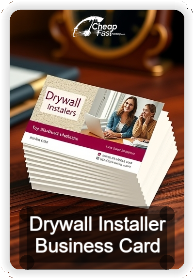 Drywall Installer business card design sample