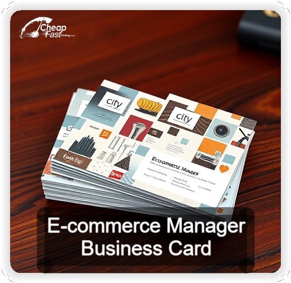 E Commerce Manager business card design sample