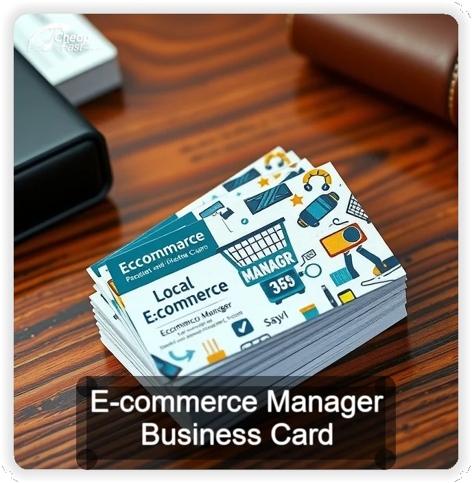 E Commerce Manager business card design sample