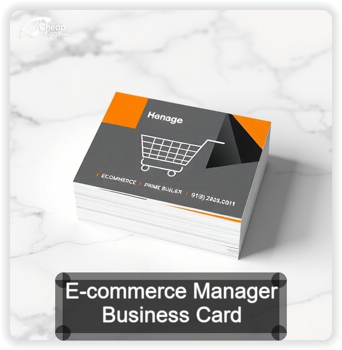 E Commerce Manager business card design sample