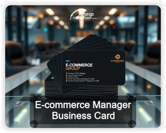 E Commerce Manager business card design sample