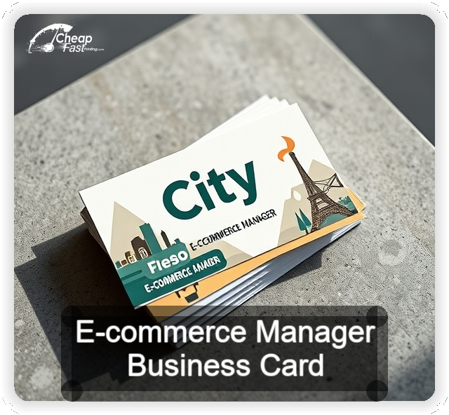 E Commerce Manager business card design sample