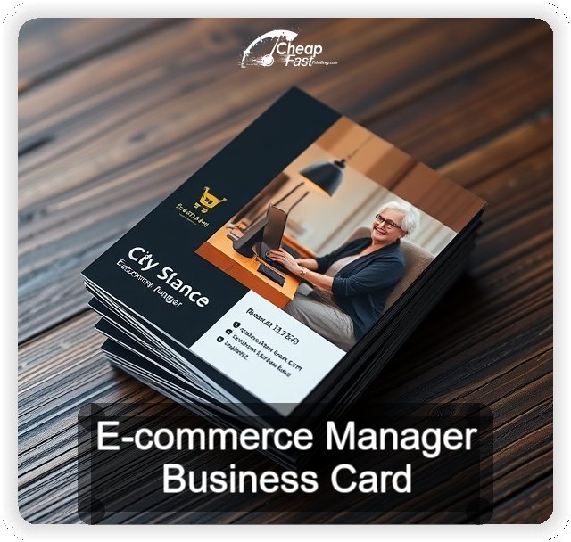 E Commerce Manager business card design sample