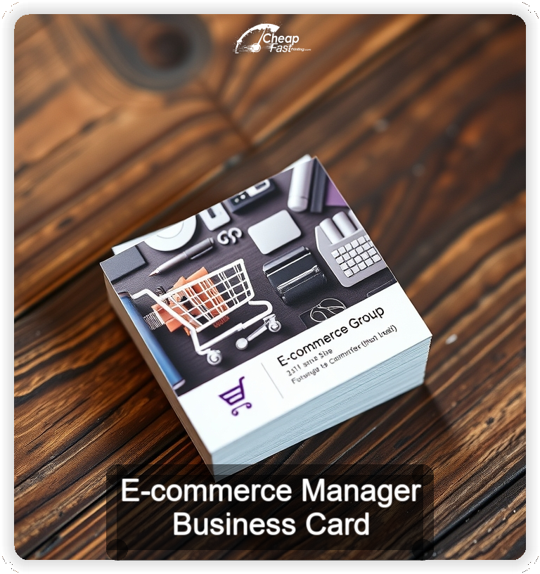 E Commerce Manager business card design sample