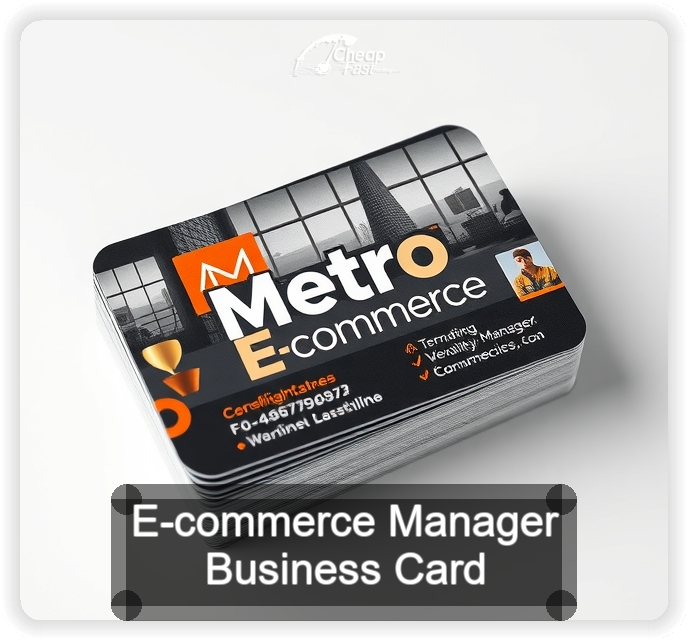 E Commerce Manager business card design sample