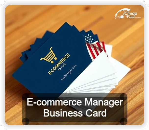 E Commerce Manager business card design sample