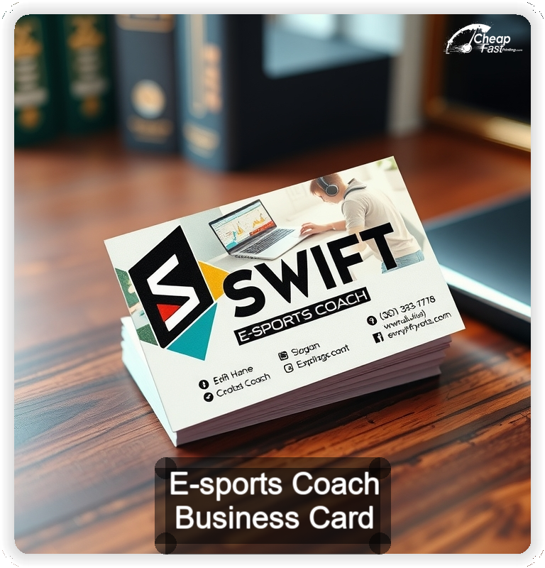 E Sports Coach business card design sample