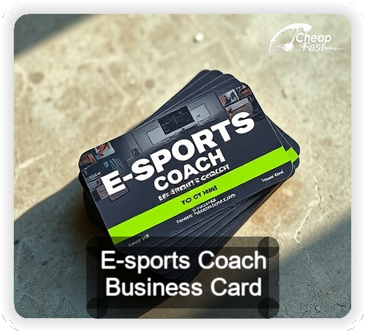 E Sports Coach business card design sample