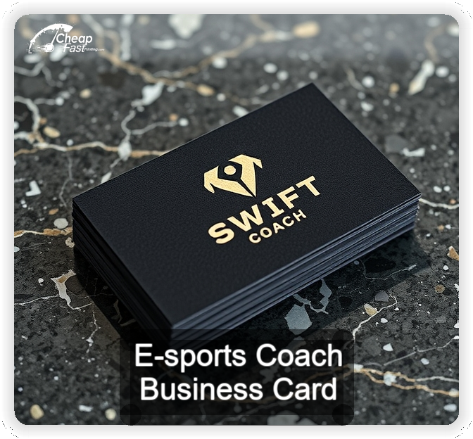 E Sports Coach business card design sample