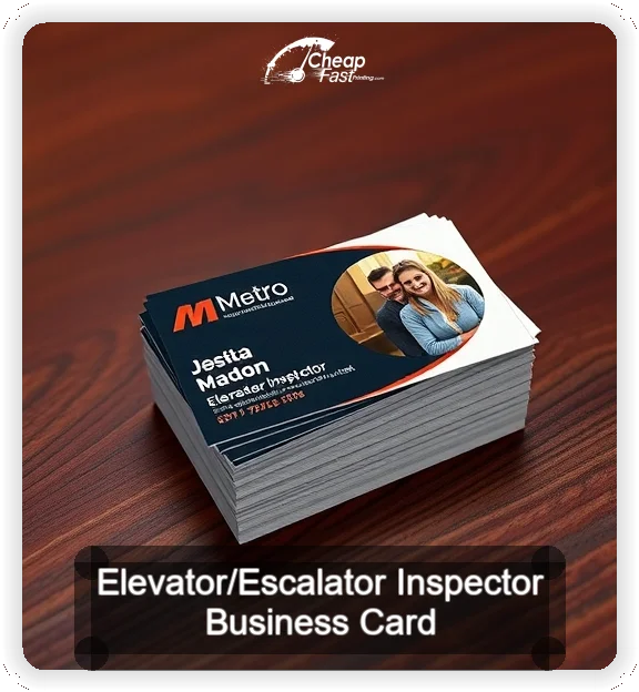 Elevator Escalator Inspector business card design sample