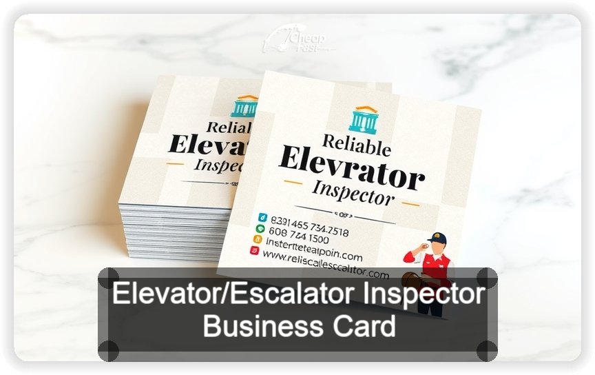 Elevator Escalator Inspector business card design sample