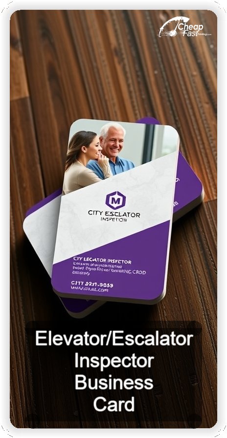 Elevator Escalator Inspector business card design sample