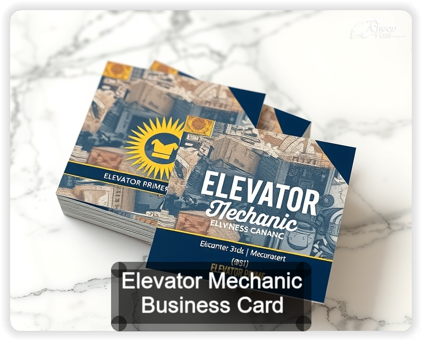 Elevator Mechanic business card design sample