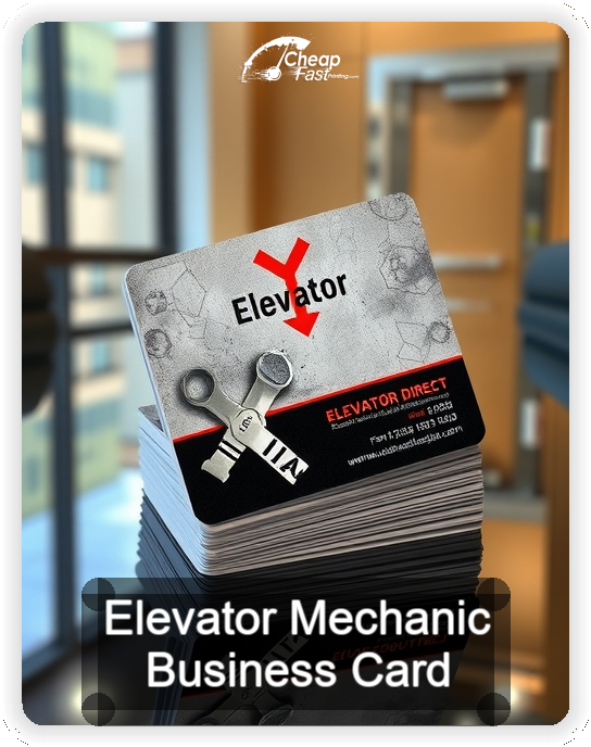 Elevator Mechanic business card design sample