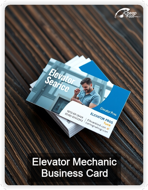 Elevator Mechanic business card design sample