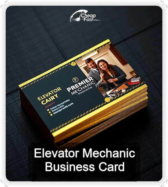 Elevator Mechanic business card design sample