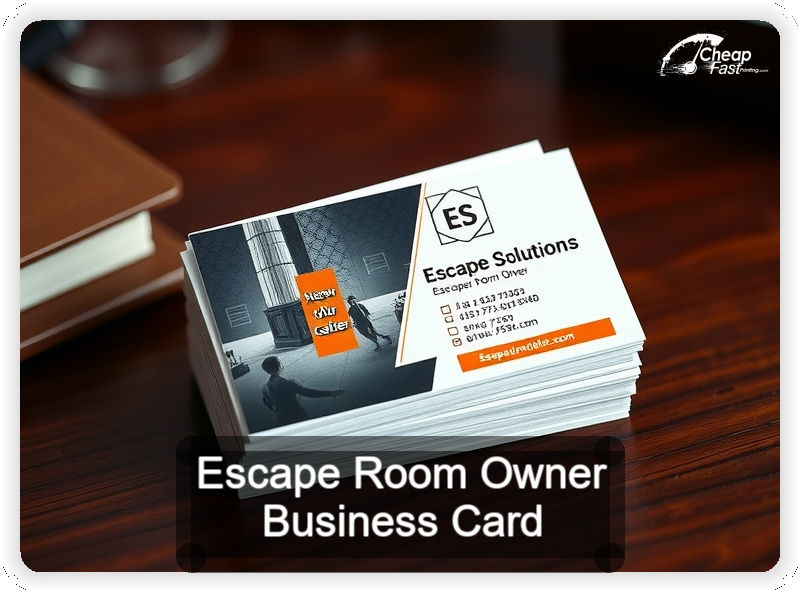 Escape Room Owner business card design sample