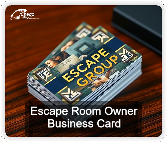 Escape Room Owner business card design sample