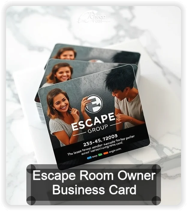Escape Room Owner business card design sample