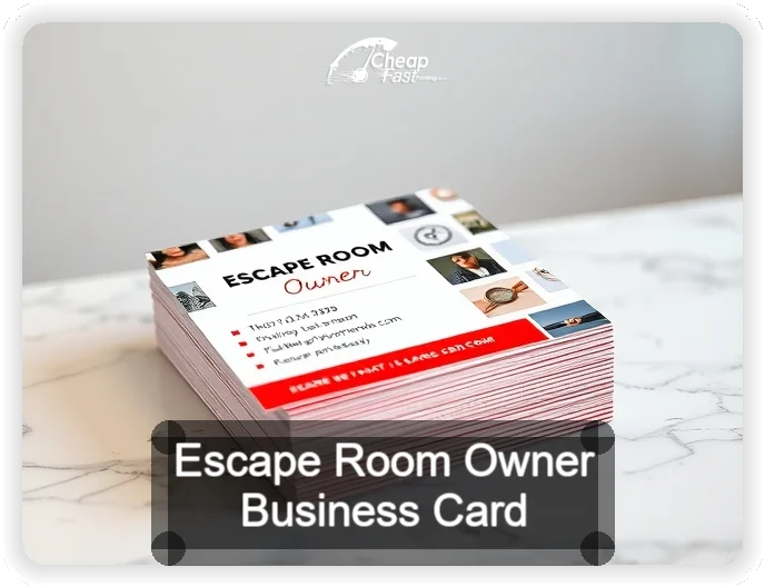 Escape Room Owner business card design sample