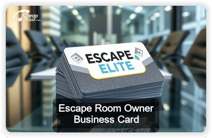 Escape Room Owner business card design sample