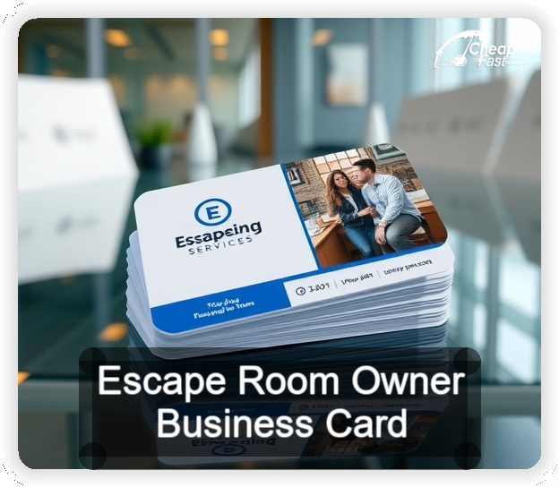 Escape Room Owner business card design sample