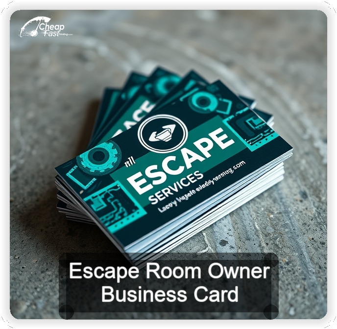 Escape Room Owner business card design sample